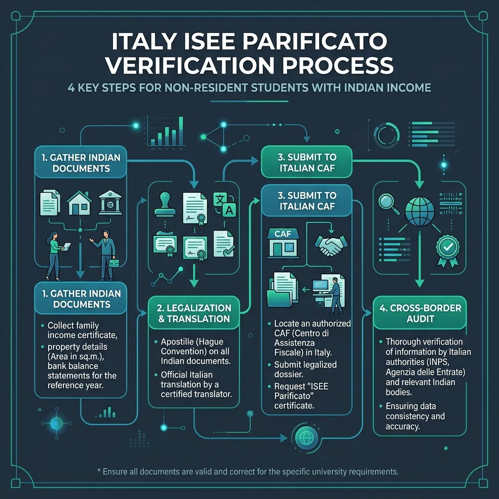 Italy ISEE Parificato Document Verification Pipeline Flowchart