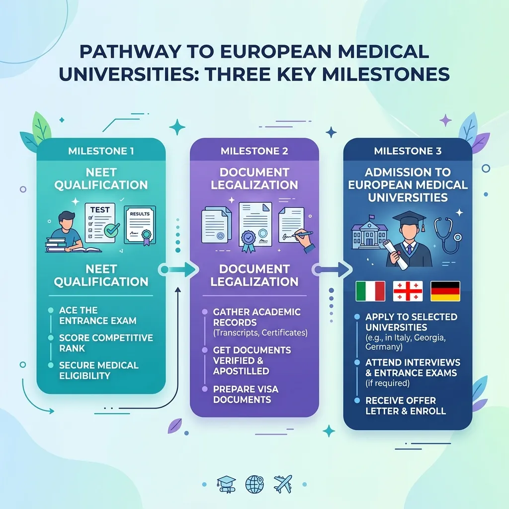 NEET 2026 European Medical Admission Infographic Roadmap