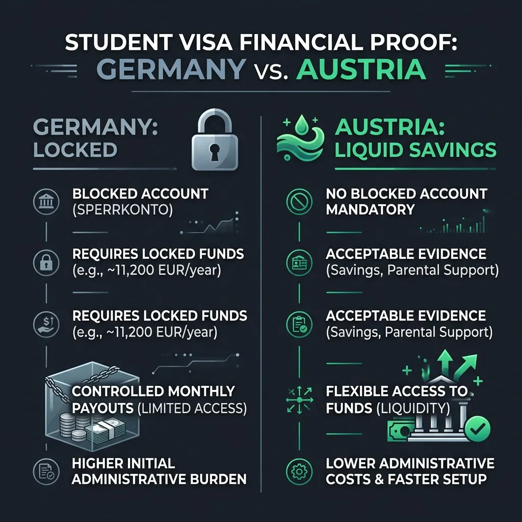 Blocked Funds in Germany vs. Liquid Savings in Austria